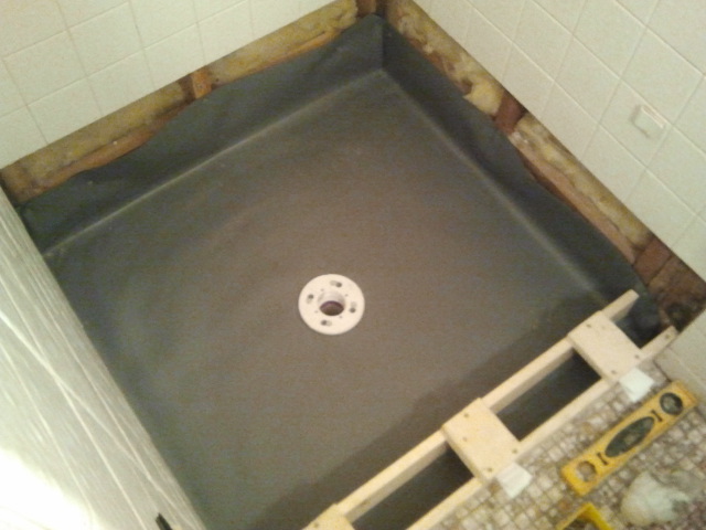 Shower Floor Repair Pan Liner Curb, Tiled Shower Pan Leak